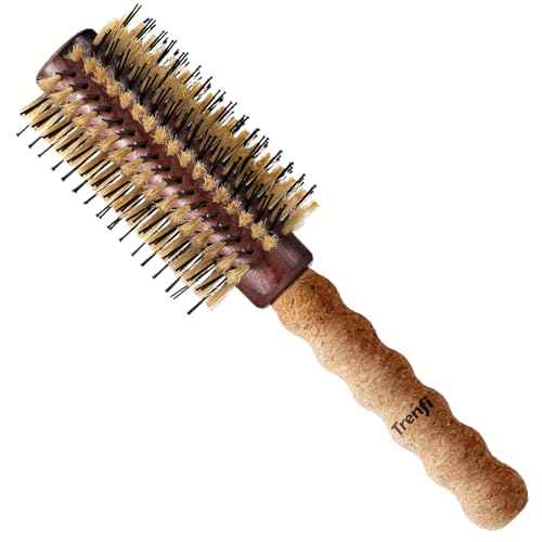 Professional 2.5" Round Brush for Thick & Coarse Hair | Reinforced Boar Bristle & Nylon Blend | Ultra-Light Ergonomic Cork Handle | Smooths Frizz into Polished, Glass-Like Shine