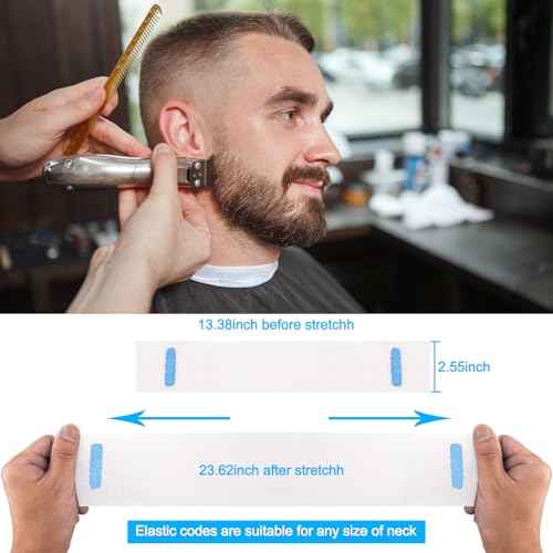 NICEMOVIC 5 Rolls Disposable Barber Paper Neck Strips Barber Accessories, Professional Barber Supplies Stretchy Paper Neck Strips for Salon Haircut Styling