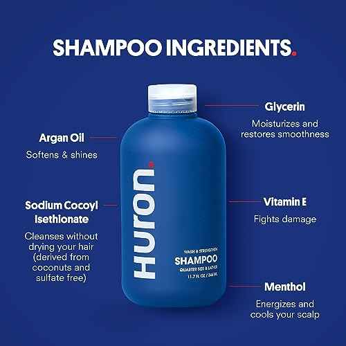 Huron Shower Kit - Shampoo, Conditioner, & Body Wash For Men - Citrus + Eucalyptus Scent - Hydrating & Nourishing Men's Shampoo & Conditioner