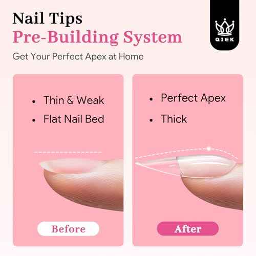 Medium Almond Pre-Building Nail Tips Kit, 15 Sizes 240 PCS Pre-shaped Apex Pink Thick Extensions Tip Soft Half Matte Press On Fake Nails Glue Gel Nail Lamp for DIY Beginners & Salon Manicure