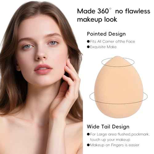 30 Pcs Mini Powder Puff & mini makeup sponge Set£¬with Storage Box - setting powder puff, Dual-Use (Dry/Wet) for Foundation, Concealer & Eyeshadow - Soft.Finger powder puff&makeup puff£¬ Makeup Sponge