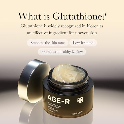 Medicube AGE-R Glutathione Glow Capsule Facial Cream - Instant Lifting Moisturizer - Collagen Peptide For Hydrating Glow - Improve Blemishes, Uneven Skin Tone - Korean Skin Care 1.69 fl.oz