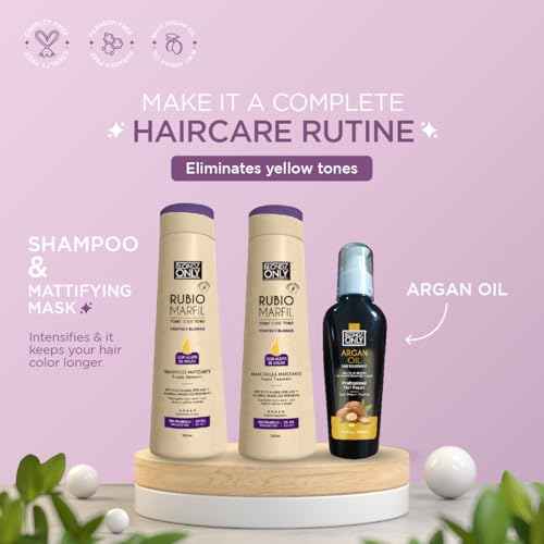 Kit 3 Shampoo,Toning Mask and Argan Oil Blonde Pearl Ivory (Beige)