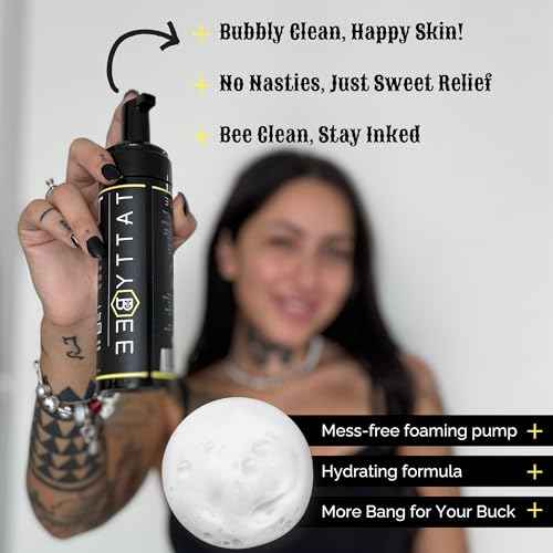 Tattoo Cleansing Foam ? Gentle Tattoo Aftercare Soap & Piercing Wash ? Hydrating Foam Cleanser for New Tattoos ? 6.8 fl oz