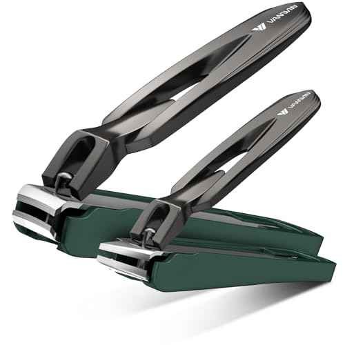Nail Clippers with Catcher, 2-Pack Slanted & Curved Nail Clippers for Ingrown Toenails and Fingernails, Anti-Splash Nail Cutter for Men, Women, Seniors, Heavy-Duty Finger Nail Clippers Adult