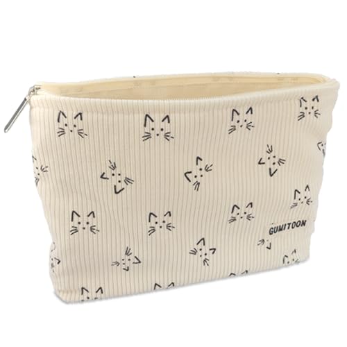Makeup Bag Cute Cat Cosmetic Bag for Women Organizer With Zipper Corduroy makeup Bag Brushes Storage Bag Travel Toiletry Bag Organizer