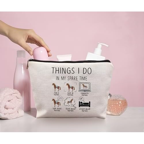 Horse Makeup Bag,Horse Stuff,Horse Gifts For Women,Cowgirl Gifts,Gifts For Horse Lovers,Animal Lovers Gifts For Women,Things I Do In My Spare Time Makeup Bag