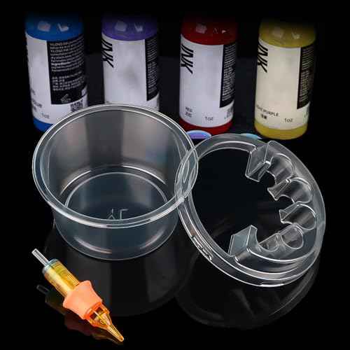 20PCS Disposable Tattoo Cartridge Cup Holder Plastic Tattoo Cartridge Tray For Tattoo Inks Needle Holder Placement Rack Disposable Plastic Cup Working Cup Cleaning Cup