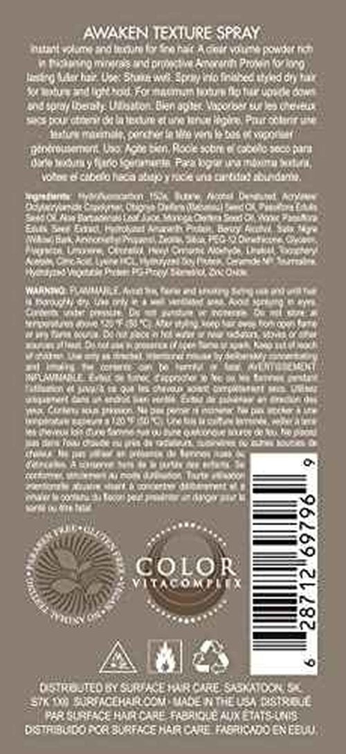 SURFACE Hair Awaken Finishing Spray, Thicken, Rejuvenate And Revitalize With A Firm Hold, Vegan And Paraben Free, 10 Fl. Oz.