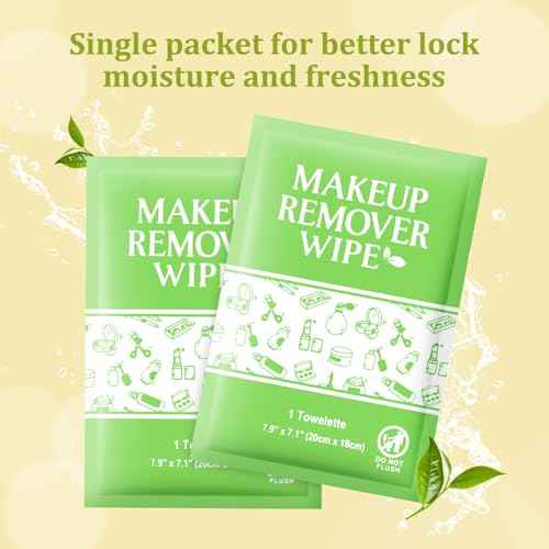Makeup Remover Wipes Individually Wrapped, 200 Pcs Gentle Facial Cleansing Towelettes Alcohol Free, Perfect Travel Essential and Bachelorette, Wedding, Party Favor