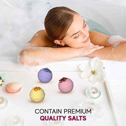 Handmade in USA Organic Bath Bombs Gift Set for Women All Natural with Epsom Salt Relaxation Dead Sea Salt Safe Bath Bombs Kit for Kids Her Mom Mother Grandma Girlfriend - Best Gifts Idea