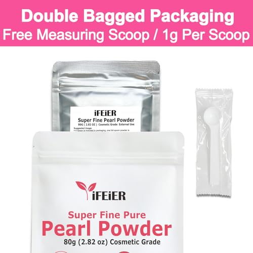 Pure Freshwater Nano Pearl Powder for Skincare and Homemade Cosmetics Grade. 80g(2.82oz) SuperFine Pearl Powder for DIY lotions | creams | serums | making face mask, Natural and Oranic