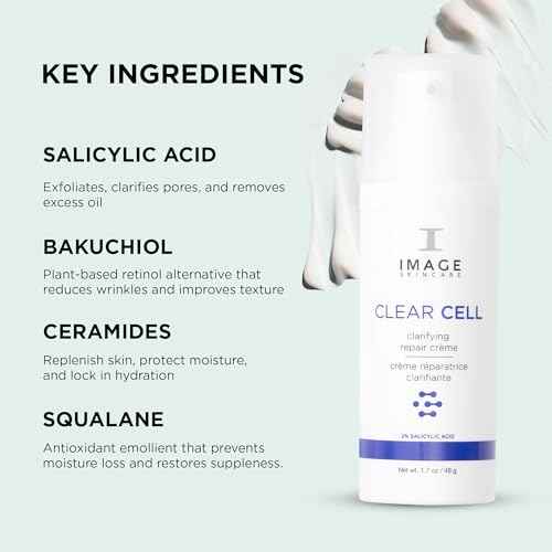 IMAGE Skincare, CLEAR CELL Clarifying Repair Cr?me, Face Night Cream Gel Moisturizer for Oily Prone Skin
