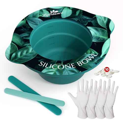 Lifestance Removable Silicone Wax Pot Liner with 2 Spatulas for 16oz Waxing Kit, Total 17 Items, Anti-Scalding Foldable Silicone Wax Warmer Bowl & Reusable Sticks, Easy to Clean