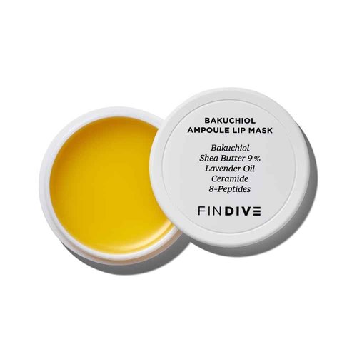 FINDIVE OFFICIAL Bakuchiol Ampoule Lip Mask, Bakuchiol, Plan-Based Retinal Alternative, Korean Skincare 8g