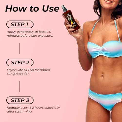 Carrot Sun Tanning Oil Spray for Outdoor Sun, Tan intensifier for Medium Deep with Narural Moisturizing Oils to Keep Skin Hydrated, Moisturizing Body Oil, Vegan and Cruelty-Free, SPF 0, 8oz