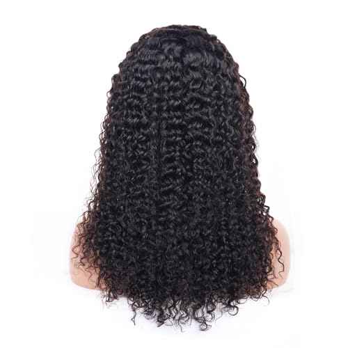 JYZ Half Wig Human Hair 300% Density 3 In 1 Seamless Flip Over Half Wig Invisible Hairline Glueless Wear and Go Beginner Friendly Curly Human Hair Wigs for Women 22 Inch