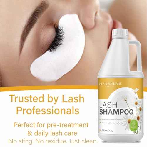 ISLA & FONTANE Lash Shampoo Bulk ? Multi-Scent Series ? 68 fl oz / 2L | Gentle Eyelash Cleanser for Lash Extensions | Non-Irritating | Professional Lash Bath Foam For Salon And Home Use (Chamomile)