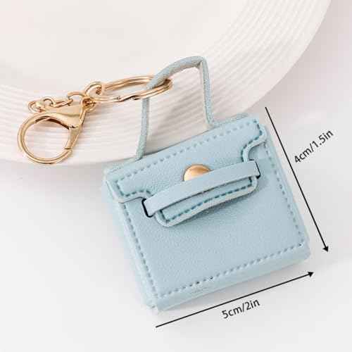 6 PCS Mini Backpack Keychain Super Smalls Makeup Bag Cute Coin Wallet PU Leather Lipstick Bag Card Holder Data Cable Organizer Fashion Bag Charms Accessories for Women Girls (Style 6)