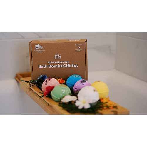 Handmade in USA Organic Bath Bombs Gift Set for Women All Natural with Epsom Salt Relaxation Dead Sea Salt Safe Bath Bombs Kit for Kids Her Mom Mother Grandma Girlfriend - Best Gifts Idea