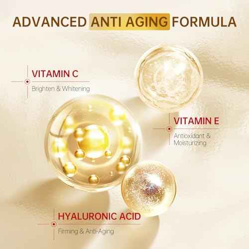 Vitamin C Face Serum with Vitamin C, Hyaluronic Acid, Vitamin E, Serum for Dullness, Balanced Complexion, Eye Area, Fine Lines & Wrinkles, 30ml/1.01oz