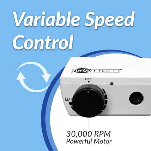 Medicool Turbo File II 30,000 RPM Lightweight Quiet No Vibration with Trimming Shaping Cuticle Bit Kit 2 | TURBOFLEII+FBK2