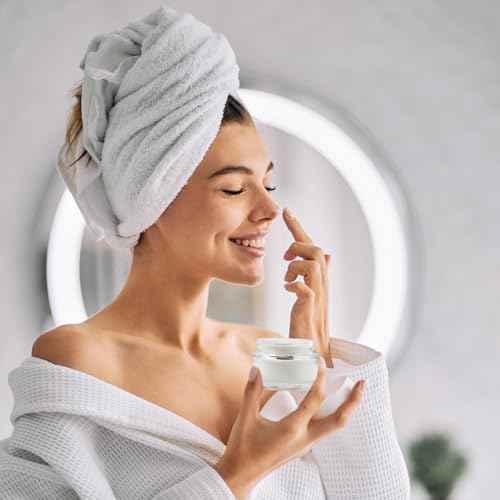 1oz Glass Jar with Lid, Hoa Kinh 25Pack Clear Round Containers Cosmetic Glass Jars with Inner Liners and White Lids Travel Jars for Storing Lip and Body Scrub, Lotion, Body Butter, Bath Salts, Liquid