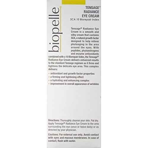 Biopelle Tensage Growth Factor Radiance Eye Cream with SCA 10 Biorepair Index, Illuminating Eye Care, 0.52 Oz
