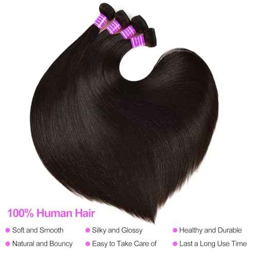 12A Straight Bundles Human Hair 22 24 26 Inch Brazilian Virgin Remy Hair Weave Human Hair Straight Bundles Hair Extension Natural Color