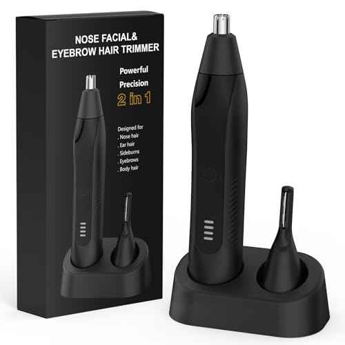 Nose Hair Trimmers for Men,Rechargeable Eyebrow Trimmer 2 in 1 Painless Multifunctional Ear and Nose Hair Trimmer with Dual Edge Blades Portable Design (Black)