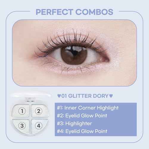 COLORGRAM TINTIN DORY EYESHADOW PALETTE 01 GLITTER DORY | 4 Color Compact Palette with Silky Smooth Texture & Strong Pigmentation | Travel-Friendly Collectible with Vibrant Shades