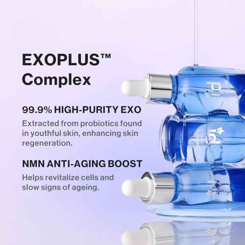 idplacosmetics EXO-V Plus Ampoule 1.01 fl.oz (30ml) ? Korean Microneedling Serum for Smoother, Plumper Skin, 99.9% 100.4 nm Encapsulated Exosome + NMN, for Microneedle Roller (250?m)