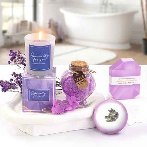 Gifts for Women Spa Basket, Lavender Spa Gift Basket,16 Pcs Self Care Package for Women, Mom, Wife, Girlfriend, Sister, Unique Get Well Sets for Birthday, Mother's Day, Christmas, Valentine's Day