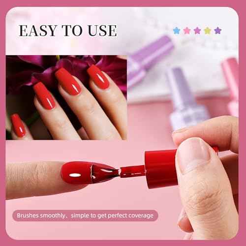 JODSONE 36 PCS Gel Nail Polish Set-32 Colors Gel Nail Polish Set Same Color Same Bottle No Wipe Base Top Matte Glitter Coat Professional Choice Salon Gifts
