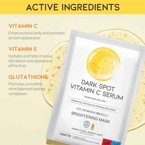 #OOTD Vitamin C Revitalizing Hydrating Sheet Mask (10pcs) - Face Mask Korean Skincare Facial Sheet Masks for Even-Looking Skin Tone & Radiance