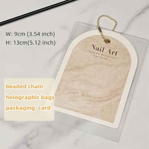 Acycoin2A 10PCS Handmade Ins Press On Nail Packaging Nail Gel Polish Sample Display Nail Art Background Card Dustproof Bag With Tie Bags