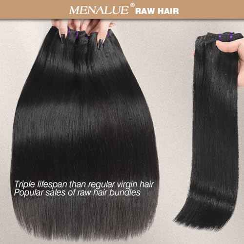 16A Straight Bundles Human Hair 16 18 20 Inch 100% Unprocessed Raw Vietnamese Human Hair Bundles Straight Weave 3 Bundles Remy Virgin Hair Bundles Deals Natural Black Color
