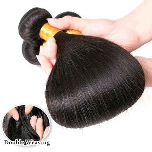 Straight Bundles Human Hair 26 26 26 Inch 100% Unprocessed Brazilian Virgin Hair 3 Bundles Human Hair Trippy Hair Bundle Extension for Black Women Natural Color