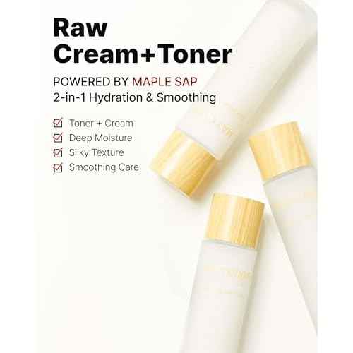 MAY COOP Raw Cream Skin Face Toner ? 2-in-1 Toner & Moisturizer with 85% Maple Sap for Deep Hydration, Softening & Nourishing - Korean Skincare, Vegan Clean Beauty, 3.71 fl.oz.