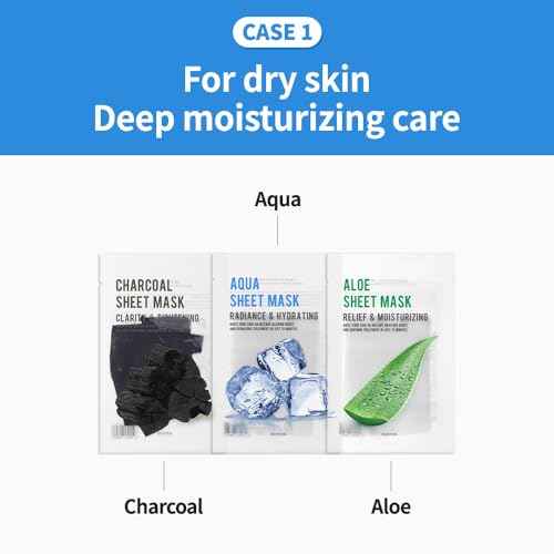 EUNYUL [PACK OF 16 Purity Facial Sheet Mask Pack 16 types Korean Skincare Hydrating & Nourishing & Natural Ingredients for All Skin Type