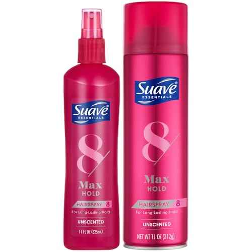 Suave+ Hairspray, Unscented, Max Hold Bundle ? Non-Aerosol Hairspray + Aerosol Hairspray, 11 Oz Ea (2 Piece Set)