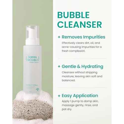 Derma Trouble 3-Step Acne Kit - Korean Skin Care Routine for Clogged Pores & Sensitive Skin, Gentle pH-Balanced Cleanser, Toner & Cream, Non-Irritating Formula. Anti-Sebum Complex, Fusiderm-T