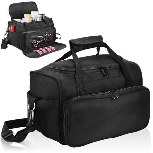 Hairstylist Travel Bag, Large Capacity Hairdresser Bag with Divider, Sturdy Barber Case Holder for Hair Stuff, Professional Cosmetology Organizer for Curling Iron Hair Straightener Supplies