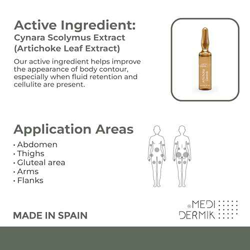 MEDIDERMIK ARTICHOKE. The artichoke extract is used in cellulite treatments. Aestheticians' favorite liquid ampoules. 20 x 5 ml / 20 x 0,17 fl. oz