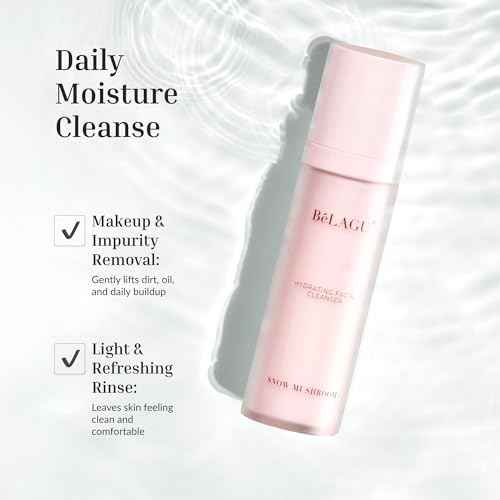 Hydrating Facial Cleanser with Squalane & Snow Mushroom | Gentle Face Wash for Makeup Removal & Soft, Hydrated Skin | Natural, Vegan (4.1 fl Oz)