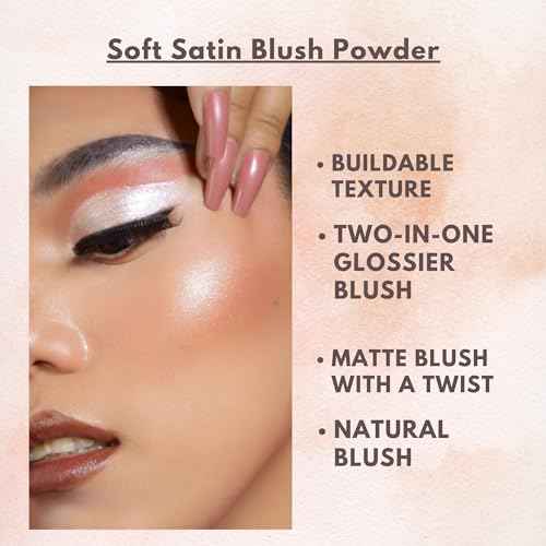 GA-DE Idyllic Soft Satin Blush Powder, 40 - Makeup Powder for Cheeks - Silky Color, Buildable Texture, Sheer to Dramatically Flushed Look - 0.28 oz