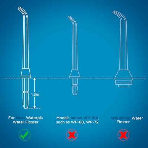 Replacement Heads for Waterpik, Replacement Picks for Water Pik Water Flosser (8 Classic Jet Tips + Storage Case + Travel Case)