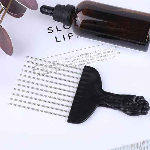 Hair Picks for Curly Hair, 1 Pcs Metal Hair Pick for Black Men Afro Pick Comb Detangling Wig Braid Hair Styling Tool for Women and Men