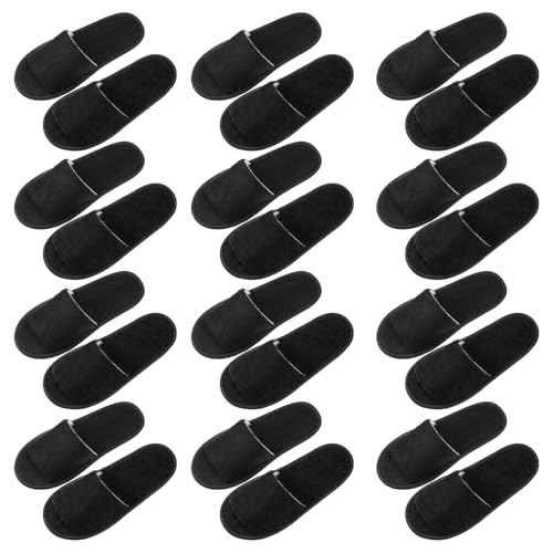 12 Pairs House Slippers for Guests Disposable Open Toe Spa Slippers Unisex Travel Slipper Bulk for Halloween Christmas Wedding Party