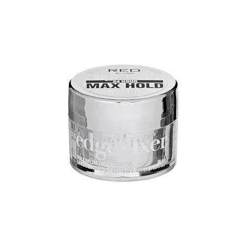 Red by Kiss Edge Fixer 24 Hour Maximum Hold Edge Wax No Flaking Biotin B7 Infused Hair Gel 1.01 fl.oz (Unscented)